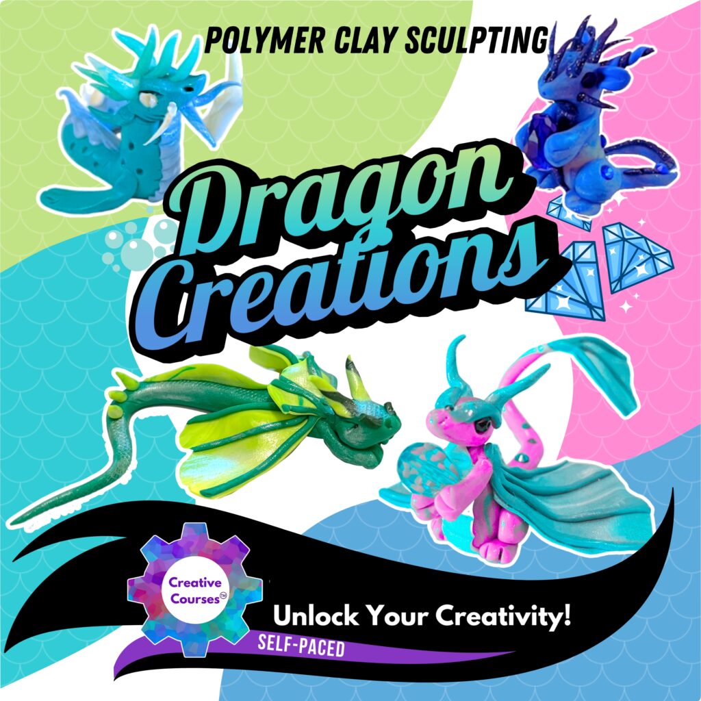 Step by Step Polymer Clay Sculpting | Create 4 Unique Polymer Clay Dragons! Self Paced