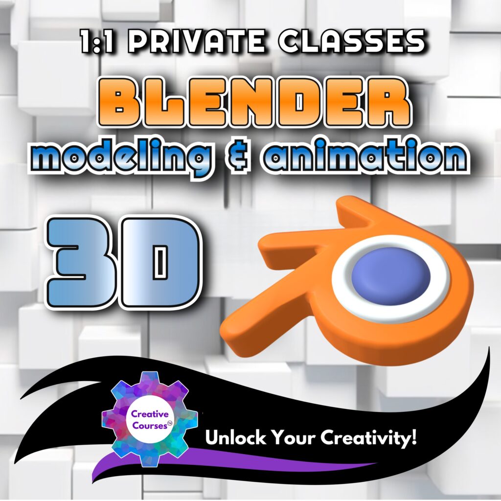 1:1 Blender Coaching: Model, Texture & Animate (All Levels) Live Online Classes