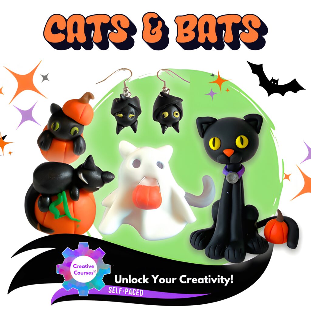 Step-By-Step Polymer Clay Sculpting | Spooky Cute Creative Cats & Bats Self Paced