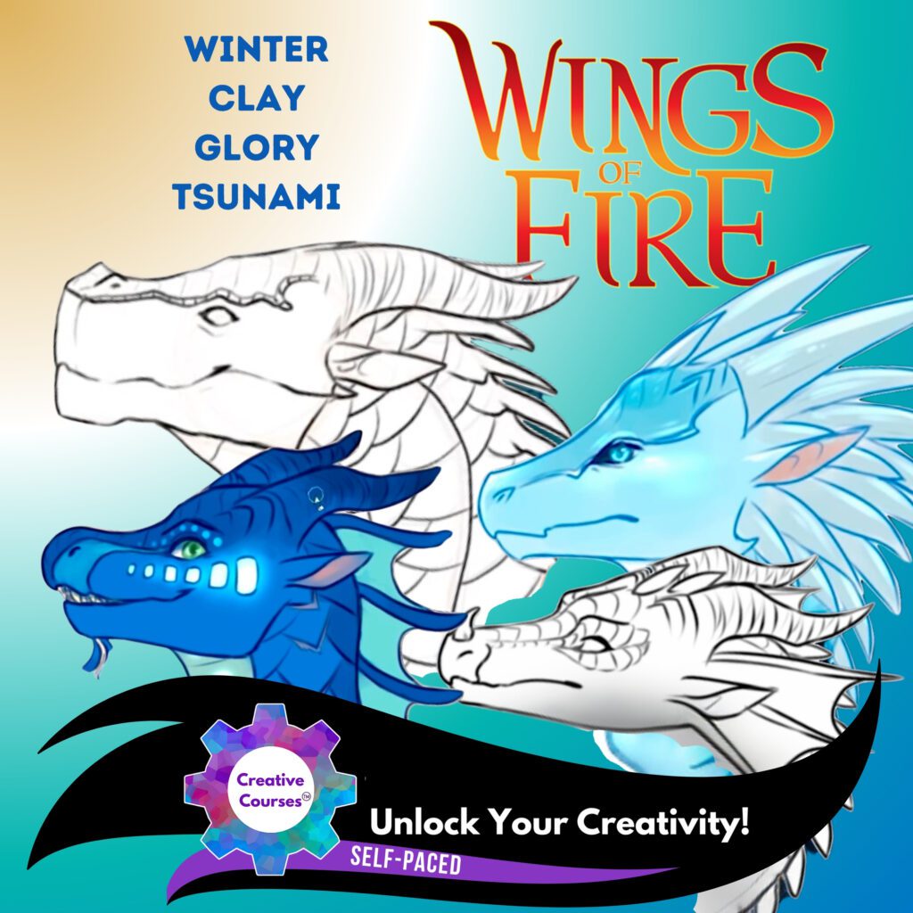 WINGS OF FIRE Dragon Head Sketching: Winter, Clay, Glory, Tsunami
