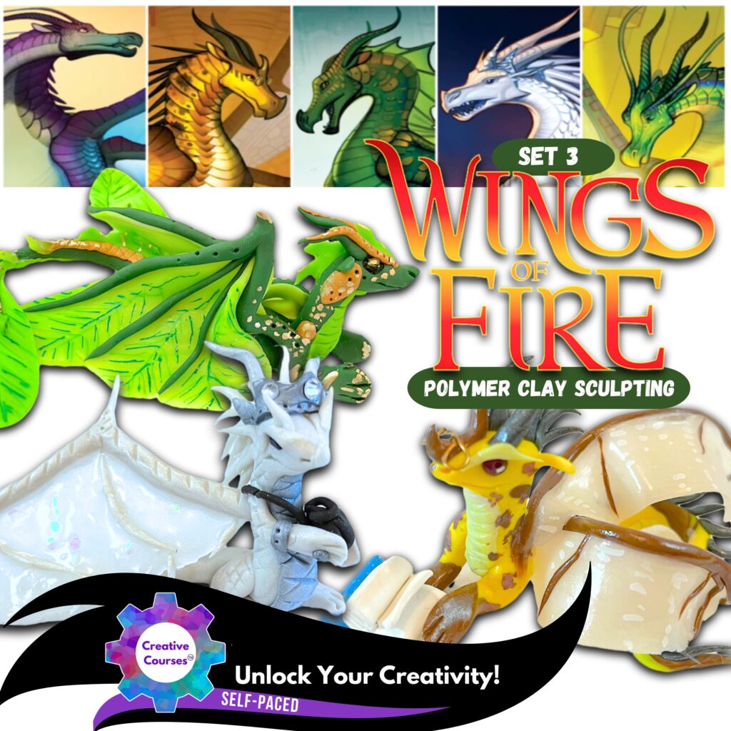 WINGS OF FIRE Dragon Sculpting Set 3: Cricket, Sundew, Snowfall & More Asynchronous Creative Courses for Kids #WingsOfFire #WOF #Dragons