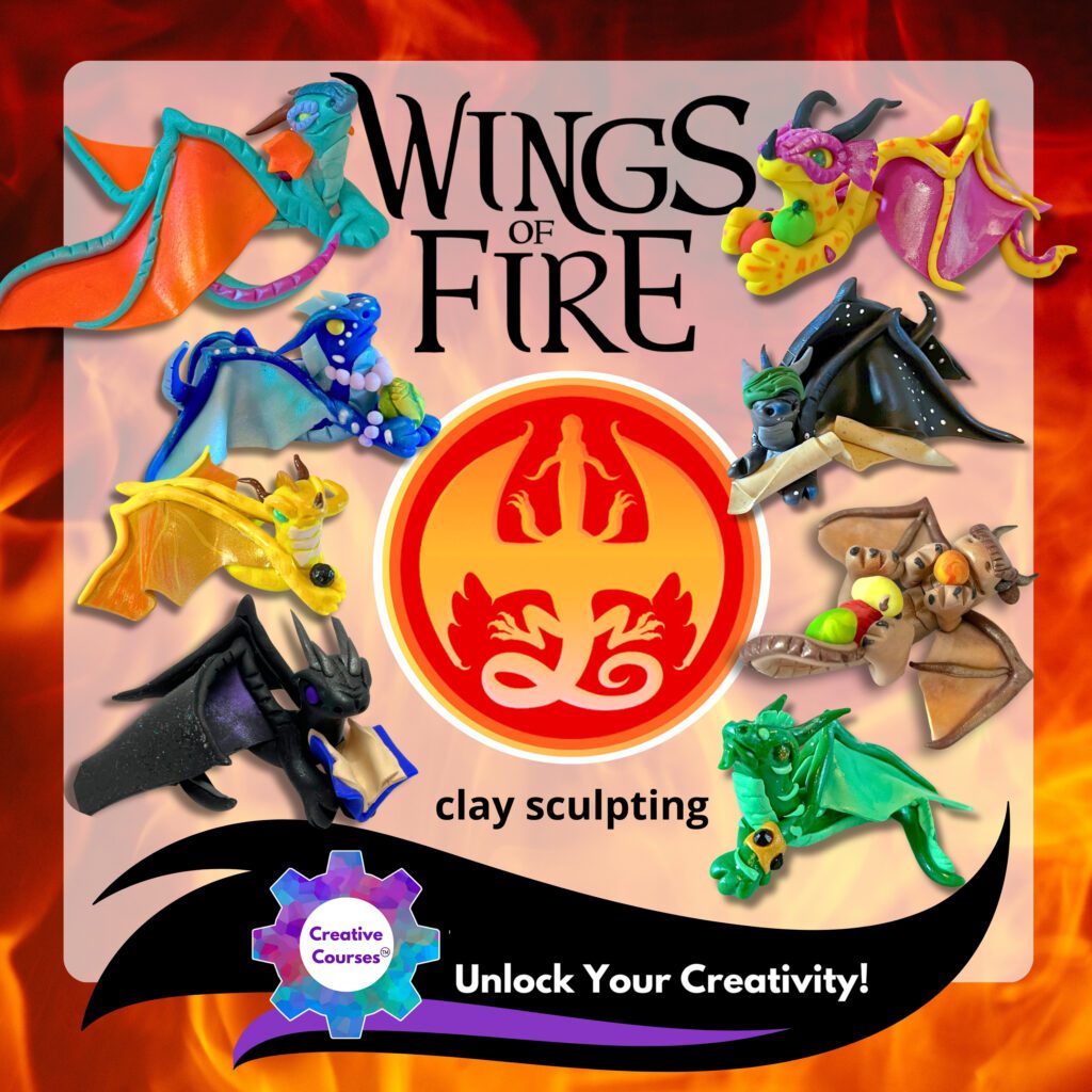 WINGS OF FIRE Dragon Clay Sculpting Club: Weekly Characters & Chats Live Creative Online Classes for Kids #WingsOfFire #WOF #Dragons