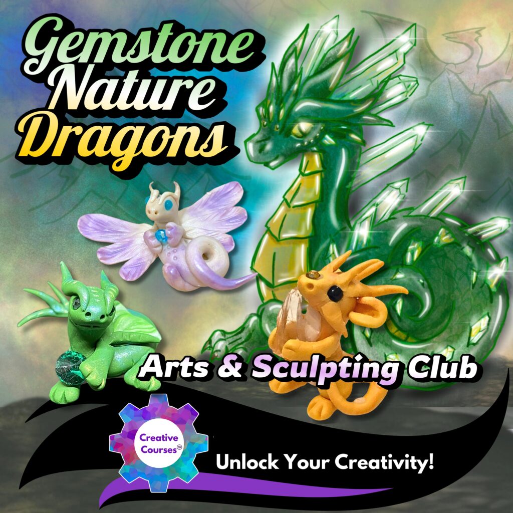 Gemstone Nature Dragons Art Club | Fantasy Art, Sculpting & Design Live Creative Online Classes for Kids