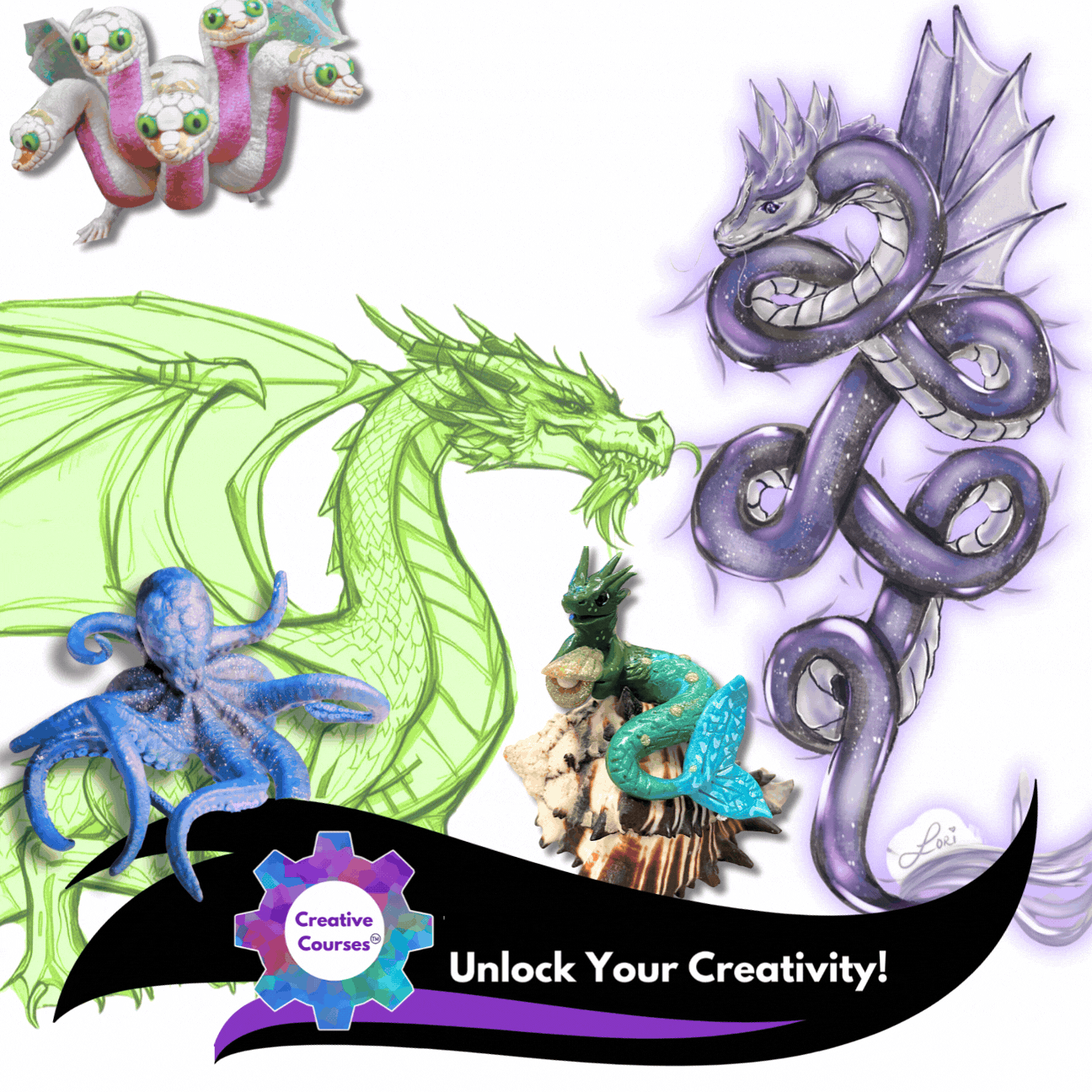 Dragons, Beasts & Cryptids Art Club | Mythical Creatures & Creative Art Live Online Club
