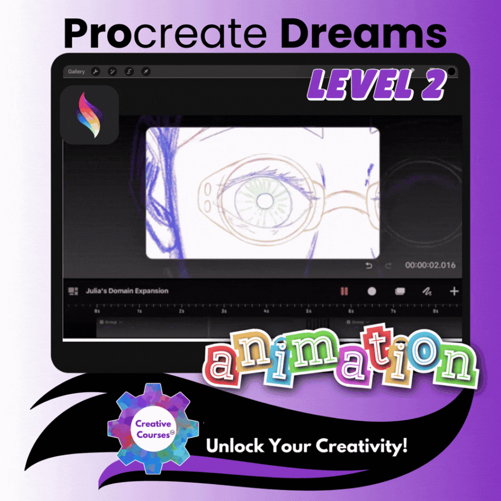 Level 2 Intermediate Procreate Dreams 2D Animation : Weekly Club Live Online